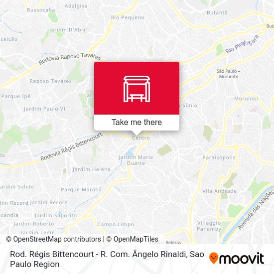 Rod. Régis Bittencourt - R. Com. Ângelo Rinaldi map