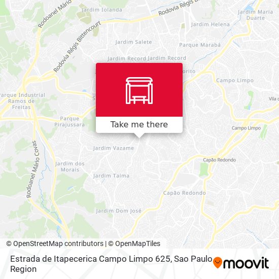 Estrada de Itapecerica Campo Limpo 625 map