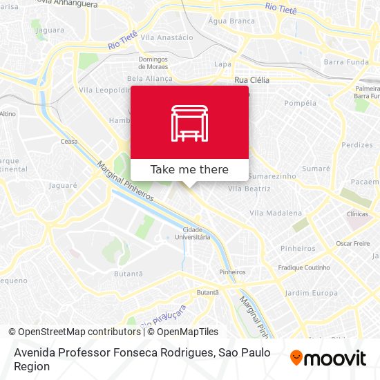 Mapa Avenida Professor Fonseca Rodrigues