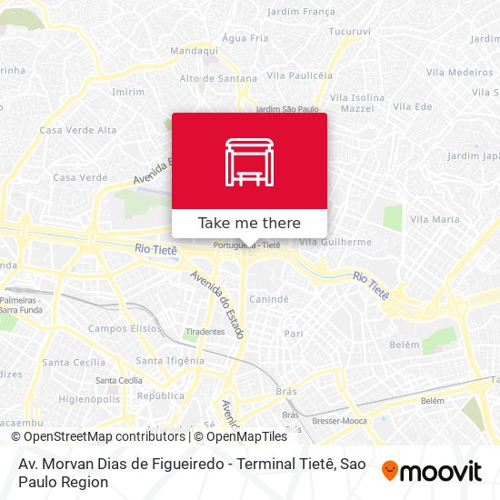 Av. Morvan Dias de Figueiredo - Terminal Tietê map