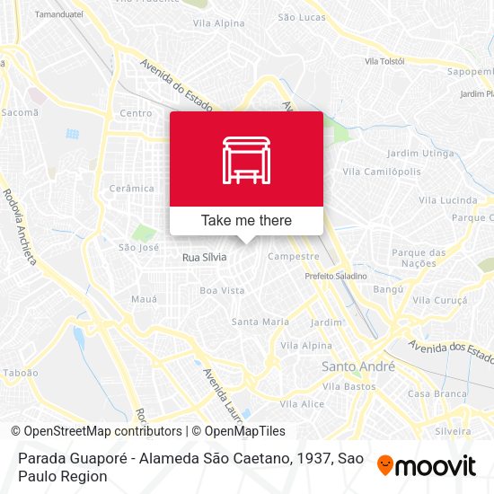Parada Guaporé - Alameda São Caetano, 1937 map