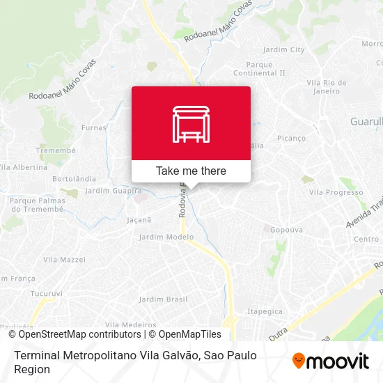 Terminal Metropolitano Vila Galvão map