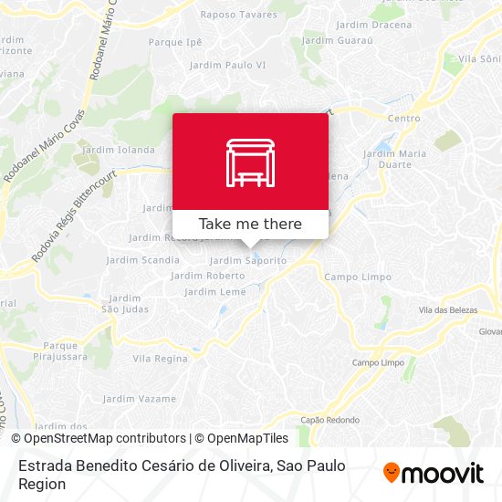 Estrada Benedito Cesário de Oliveira map