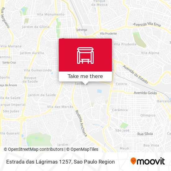 Estrada das Lágrimas 1257 map