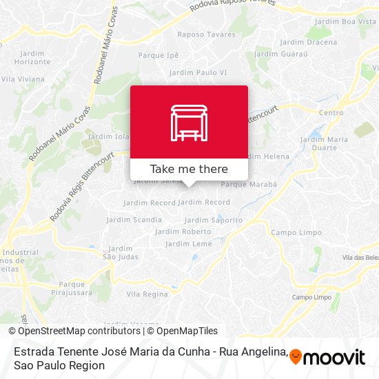 Estrada Tenente José Maria da Cunha - Rua Angelina map
