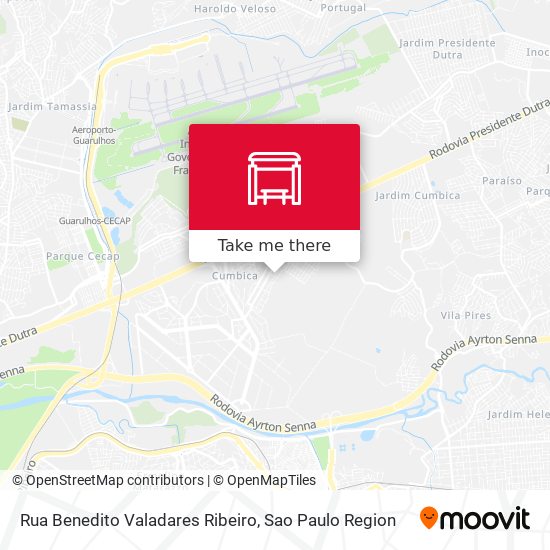 Mapa Rua Benedito Valadares Ribeiro