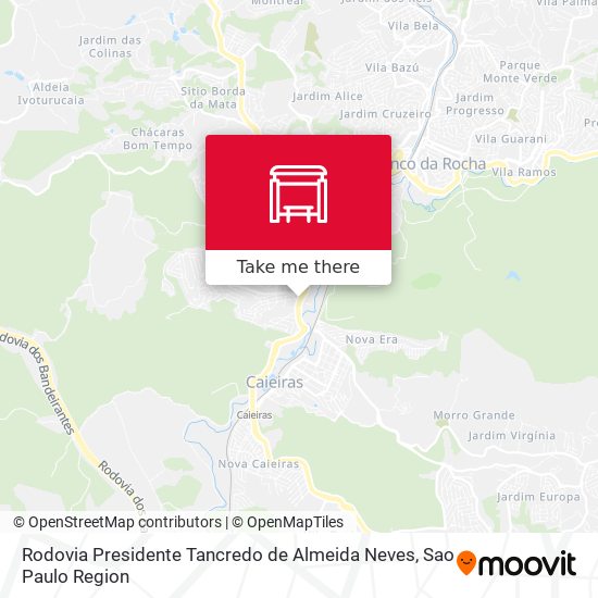 Mapa Rodovia Presidente Tancredo de Almeida Neves