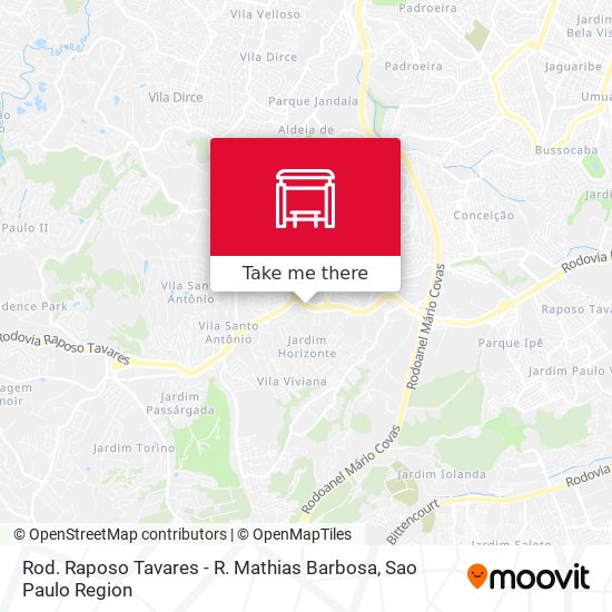 Rod. Raposo Tavares - R. Mathias Barbosa map