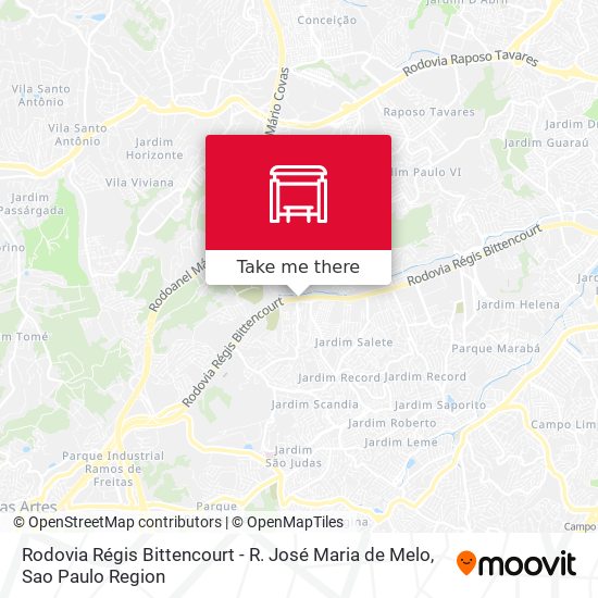 Rodovia Régis Bittencourt - R. José Maria de Melo map