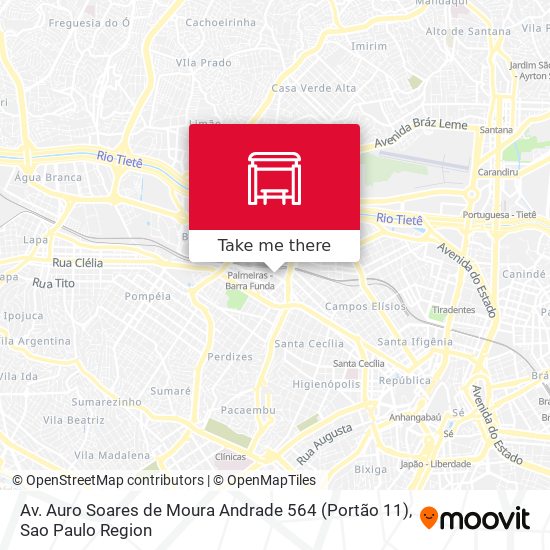 Mapa Av. Auro Soares de Moura Andrade 564 (Portão 11)