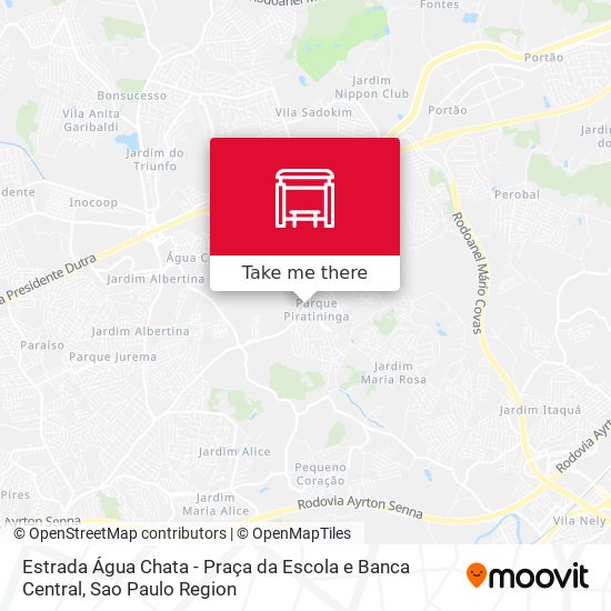 Estrada Água Chata - Praça da Escola e Banca Central map