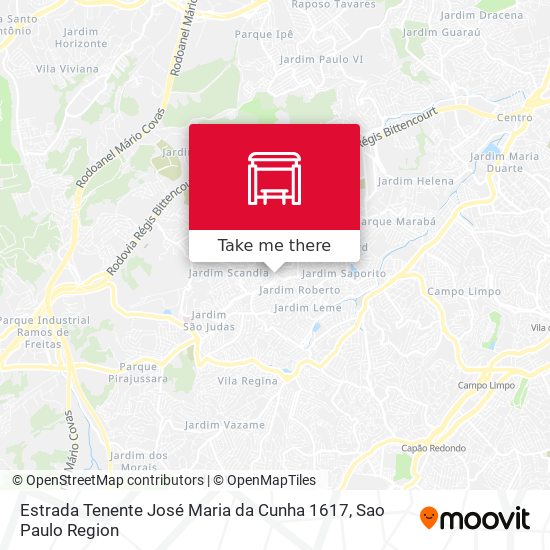 Estrada Tenente José Maria da Cunha 1617 map