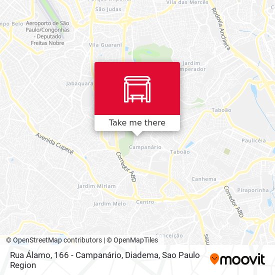 Rua Álamo, 166 - Campanário, Diadema map