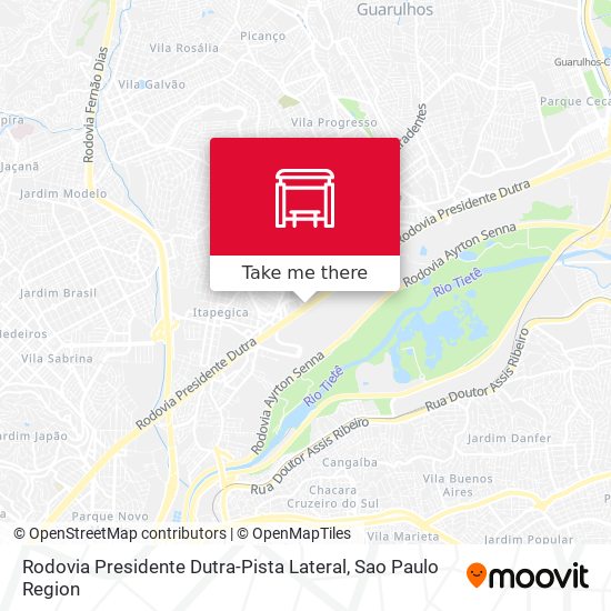 Rodovia Presidente Dutra-Pista Lateral map