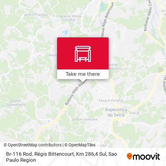 Br-116 Rod. Régis Bittencourt, Km 286,4 Sul map