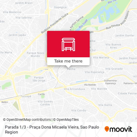 Mapa Parada 1 / 3 - Praça Dona Micaela Vieira