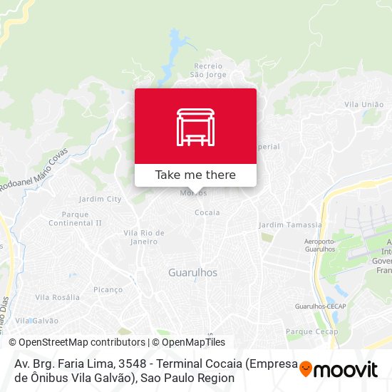 Av. Brg. Faria Lima, 3548 - Terminal Cocaia (Empresa de Ônibus Vila Galvão) map