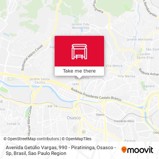 Mapa Avenida Getúlio Vargas, 990 - Piratininga, Osasco - Sp, Brasil