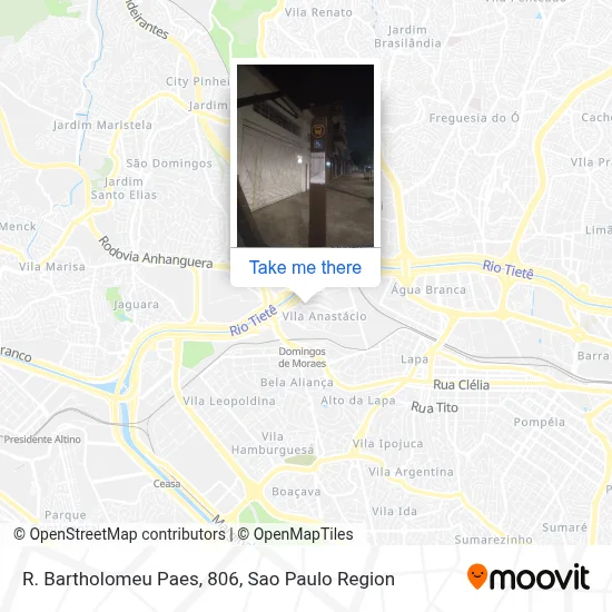 R. Bartholomeu Paes, 806 map