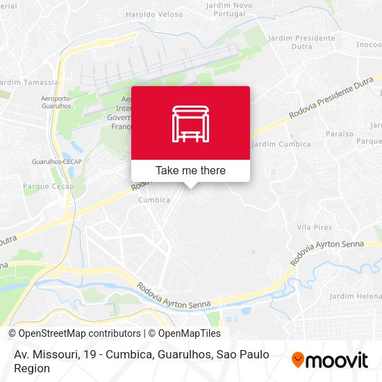 Av. Missouri, 19 - Cumbica, Guarulhos map