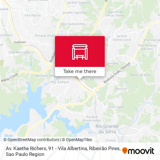 Mapa Av. Kaethe Richers, 91 - Vila Albertina, Ribeirão Pires