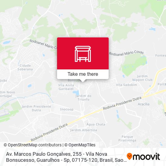 Mapa Av. Marcos Paulo Gonçalves, 255 - Vila Nova Bonsucesso, Guarulhos - Sp, 07175-120, Brasil