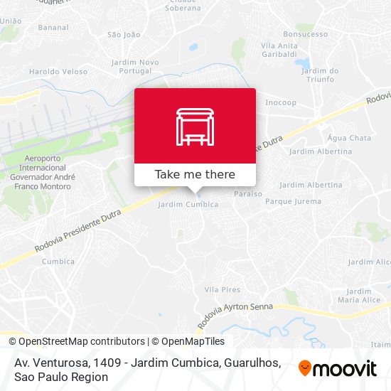 Mapa Av. Venturosa, 1409 - Jardim Cumbica, Guarulhos