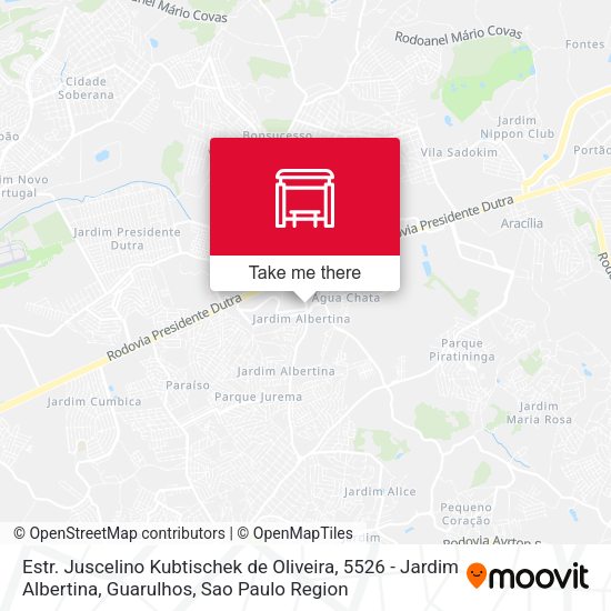 Estr. Juscelino Kubtischek de Oliveira, 5526 - Jardim Albertina, Guarulhos map