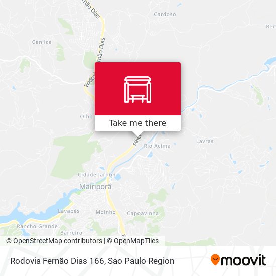 Rodovia Fernão Dias 166 map
