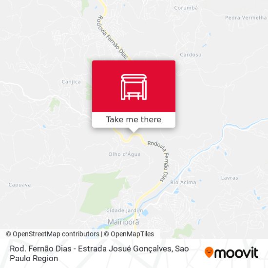Rod. Fernão Dias - Estrada Josué Gonçalves map