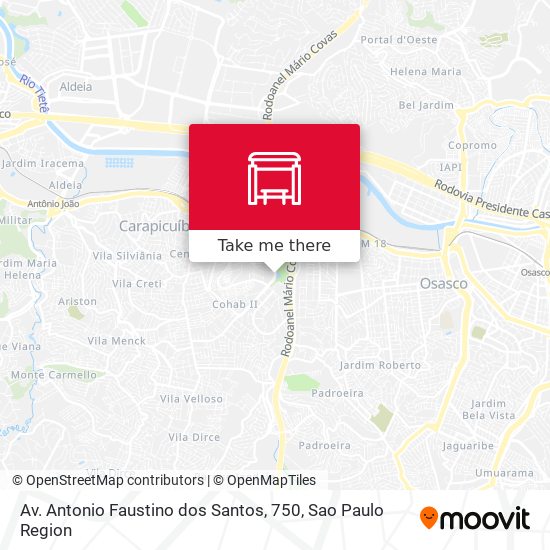 Mapa Av. Antonio Faustino dos Santos, 750