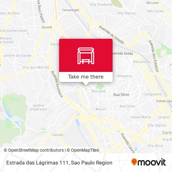 Estrada das Lágrimas 111 map