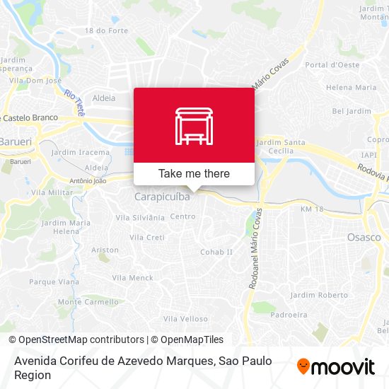 Mapa Avenida Corifeu de Azevedo Marques