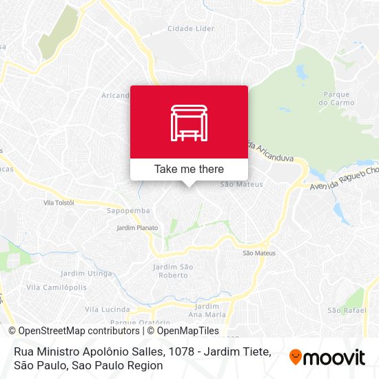 Rua Ministro Apolônio Salles, 1078 - Jardim Tiete, São Paulo map