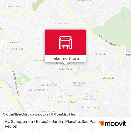 Av. Sapopemba - Estação Jardim Planalto map