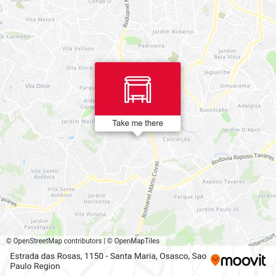 Estrada das Rosas, 1150 - Santa Maria, Osasco map