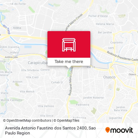 Mapa Avenida Antonio Faustino dos Santos 2400