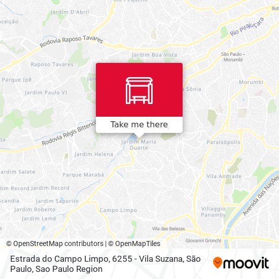 Estrada do Campo Limpo, 6255  - Vila Suzana, São Paulo map