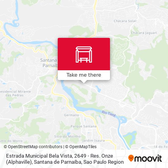 Mapa Estrada Municipal Bela Vista, 2649 - Res. Onze (Alphaville), Santana de Parnaíba