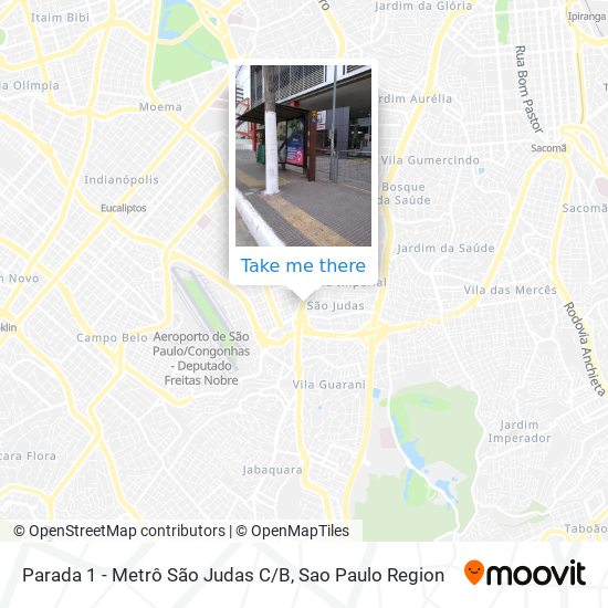 Mapa Parada 1 - Metrô São Judas C/B