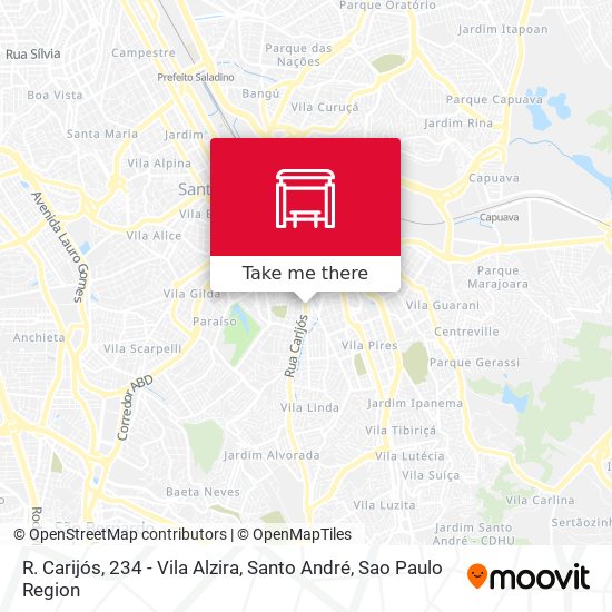 R. Carijós, 234 - Vila Alzira, Santo André map