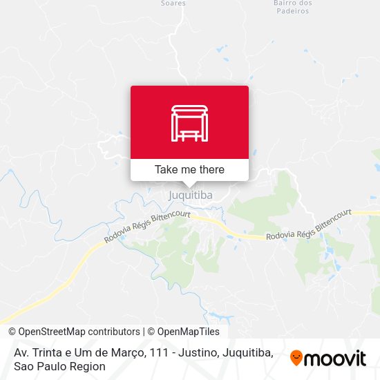 Av. Trinta e Um de Março, 111 - Justino, Juquitiba map