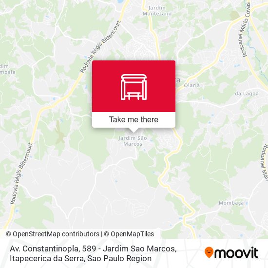 Mapa Av. Constantinopla, 589 - Jardim Sao Marcos, Itapecerica da Serra