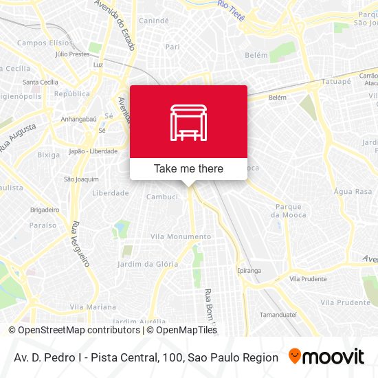 Av. D. Pedro I - Pista Central, 100 map