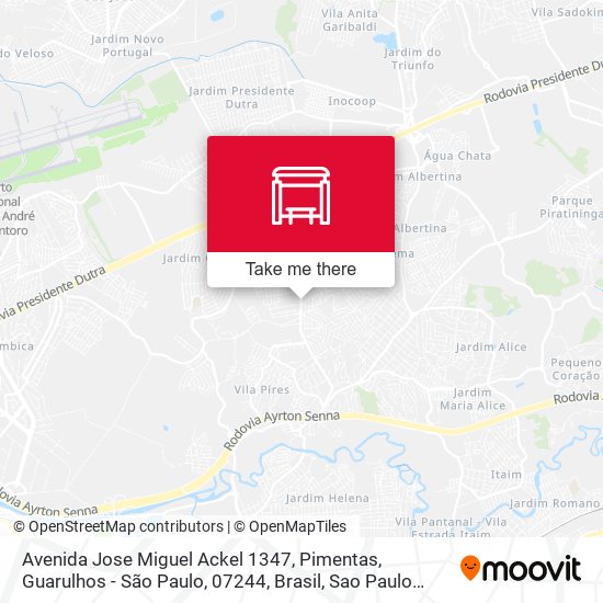 Avenida Jose Miguel Ackel 1347, Pimentas, Guarulhos - São Paulo, 07244, Brasil map