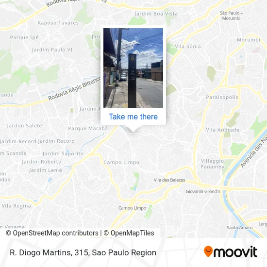 R. Diogo Martins, 315 map