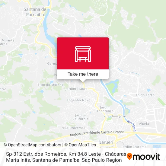 Sp-312 Estr. dos Romeiros, Km 34,8 Leste - Chácaras Maria Inês, Santana de Parnaíba map