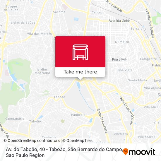 Mapa Av. do Taboão, 40 - Taboão, São Bernardo do Campo