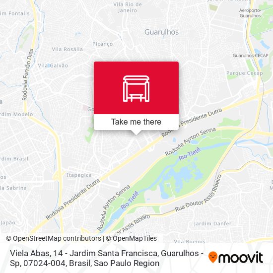 Mapa Viela Abas, 14 - Jardim Santa Francisca, Guarulhos - Sp, 07024-004, Brasil