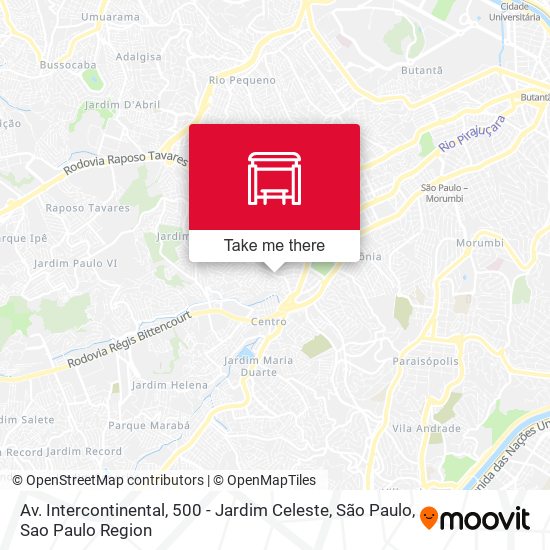 Av. Intercontinental, 500 - Jardim Celeste, São Paulo map